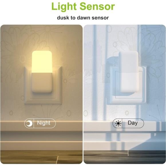 Plug in Night Light, Warm White LED Nightlights with Smart Dusk to Dawn Sensor - Picture 4 of 8